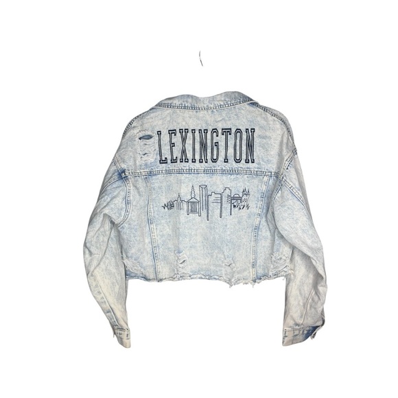 rivalry runway Jackets & Blazers - Rivalry Runway Lexington Kentucky skyline Distressed Denim jacket size medium
